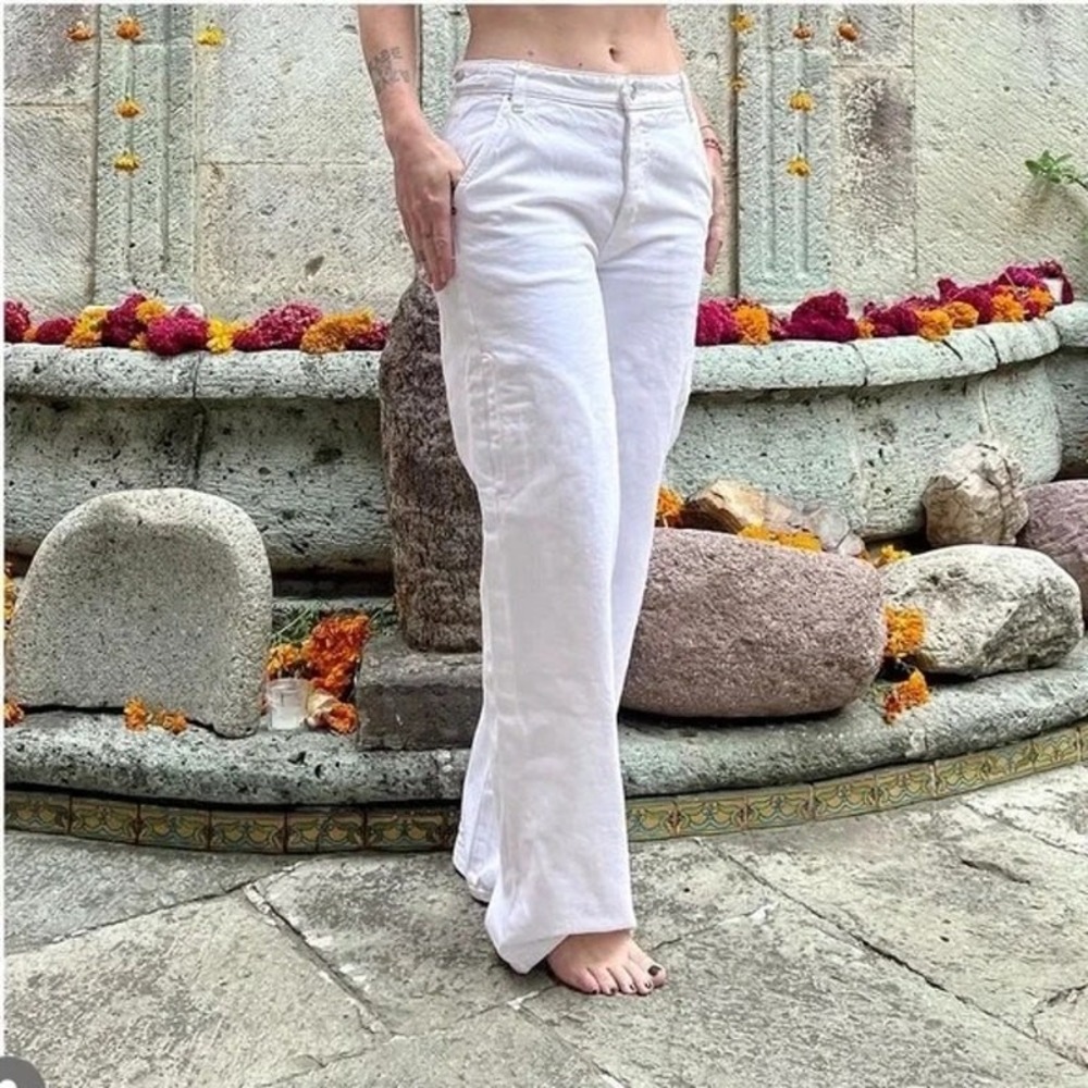 Free People X Daily Blue "HOPE" White Bull Denim Size:30 RET$368 NWT‎